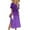 #245 Purple, variant on Felirenzacia Women’s Casual Long Dress, Short Sleeve Round Neck Ankle Length Style with Side Slit, Casual Summer Dress