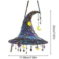 thumbnail image 3 of DAMAI Halloween Witch Hat Design Hanging Ornament, 2025 New Moonlight Glosrity Witch Window Hanging Sun Catcher Decor,Stained Glass Witch Hat Lamp for Indoor, Acrylic Halloween Easter Gift, 3 of 7