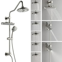 FORNO ACQUA Shower System 6-Mode Shower Head, 5-Mode Handheld & 3-Mode Waterfall Body Jet. Brushed Nickel, 1.8 GPM