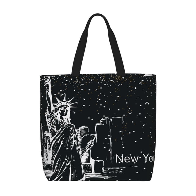 Fotbe New York City1 Bolsa Tote con Estampado para Mujer, Bolsos con Cremallera, Bolsa de Hombro Casual de Gran Capacidad con Bolsillos Internos