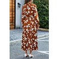thumbnail image 2 of Vestido Midi Bohemio de Manga Larga con Hojas Marrones PRETTYGARDEN Talla L, 2 of 6