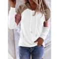 thumbnail image 2 of Tops for Women Trendy Ladies Polyester Shirts Turtleneck Ladies Women's Long Sleeve Athletic Shirt Thermal Layer Shirt Women Long Sleeved V Neck Pretty Clothes Corduroy Tops T Patch White S, 2 of 5