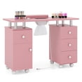 thumbnail image 1 of Gymax Manicure Table Nail Desk w/ Electric Dust Collector 3 Dust Bags Wrist Rest Pink, 1 of 10