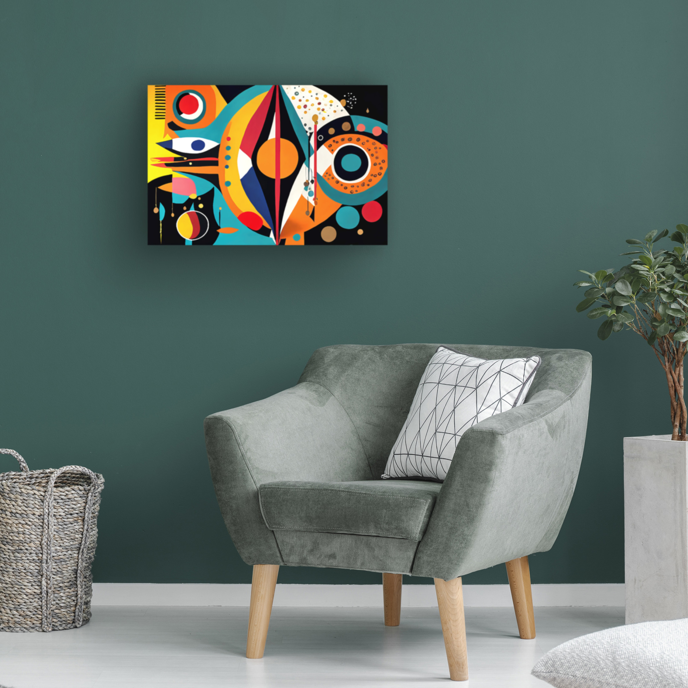 Canvas Wall Art - Ray Heere 'Mid Century Celebration Of All Cultures 4' Wall Art for Living Room, Bedroom, or Office Décor by Trademark Fine Art - 32 x 22 Inches