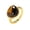 Gold Brown Stone, variant on HIJONES Women's Stainless Steel Treardrop Gemstone Statement Ring Tiger Eye Agate Crystal Knuckle Band Jewelry for Party Gold Brown Stone Size 7