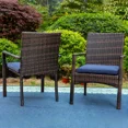 thumbnail image 2 of 9 Pieces Outdoor Patio Dining Set with Large Square Metal Table & Wicker Chairs Furniture Set- Navy Blue, 2 of 11