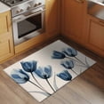 thumbnail image 3 of Blue Spring Floral Bathroom Mats 2x3 FT, Non Slip Small Kitchen Mat, Tulip Summer Botanical Washable Soft Backed Front Door Throw Rugs Non-Shedding Indoor Outdoor Doormat for Entryway Sink, 3 of 8