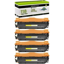 greencycle Compatible Toner Cartridge Replacement for Canon 118 CRG118 CRG118Y to use in Color imageCLASS MF8580Cdw MF8380Cdw MF8350Cdn MF726Cdw Printer - 4 Pack CRG118Y, Yellow