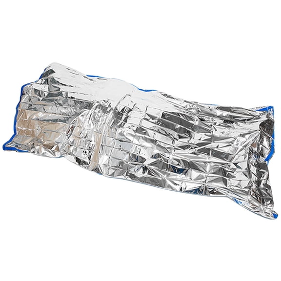 LOLIPPYY Silver Portable Thermal Sleeping Bag for Outdoor Camping Lightweight Foldable Sleeping Sack   86.6 x 29.5 Inches