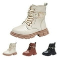 thumbnail image 4 of Gvdentm Boys 7t Winter Boot Glitter Ankle Boots Lace Up Side Zipper Boots Girls Dress Boots Beige,3, 4 of 9