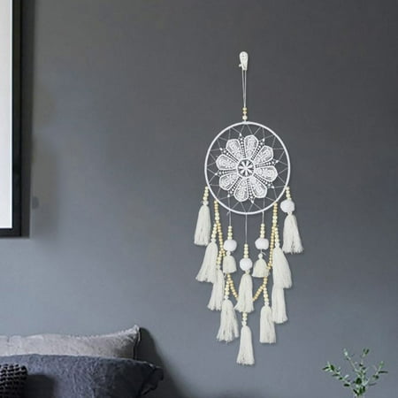

MRULIC Wind Chimes Catcher Room Decor Handmade Feathers For Car Hanging Wall Home Dream Decoration Home Decor + White