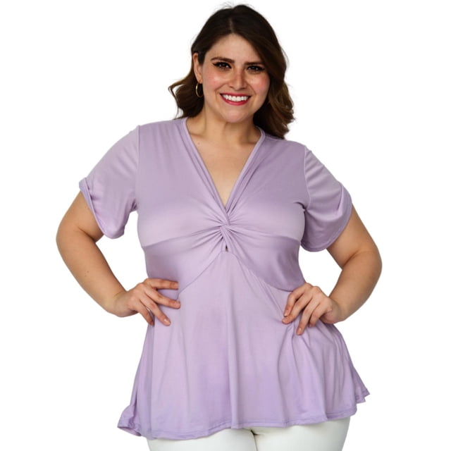 Blusa corte A Roman Fashion modelo 1710 Lila Talla extra 40
