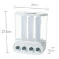 thumbnail image 4 of kurtrusly 1/2/3 Wall-Mounted Dry Food Storage Dispenser Convenient Rice Box Candy Organizer White 4 Grid 1 Pc, 4 of 6