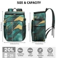 thumbnail image 3 of Travel Cooler Bag - Teal Gold Marble Camping Beer Cooler Backpack with Bottle Opener- Waterproof Insulated Picnic Backpacks - Cooler Bag for Beach, 3 of 6