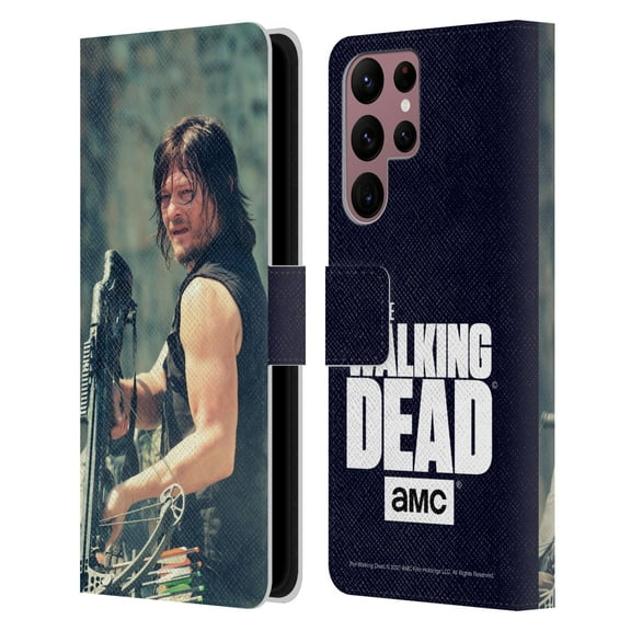 Head Case Designs Officially Licensed AMC The Walking Dead Daryl Dixon Archer Leather Book Wallet Case Cover Compatible with Samsung Galaxy S22 Ultra 5G