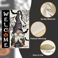 thumbnail image 3 of Welcome Halloween Gnome Decorative Garden Flag, Spooky Jack O Lantern Pumpkin Skull Spider Web Bat Yard Outside Decorations, Funny Holiday Burlap Outdoor Small Home Decor Double Sided 12.5x18, 3 of 6
