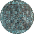 thumbnail image 1 of Ahgly Company Indoor Round Persian Light Blue Traditional Area Rugs, 3' Round, 1 of 4