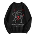 thumbnail image 3 of Gibobby Sudadera Mujer Moda Camiseta estampada de talla grande con estampado del día de San Valentín para mujer Top informal de manga larga (Negro, M), 3 of 4