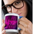 thumbnail image 2 of 3drose, Cheer Mom, Pink and Purple Background, 15oz Two-tone Blue Mug, 2 of 6