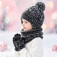 thumbnail image 2 of Toddler Hats Gloves and Scarves Sets Winter Warm Knit Thick Thermal Stretchy Ski Head Hat Scarf Gloves Set, 2 of 8