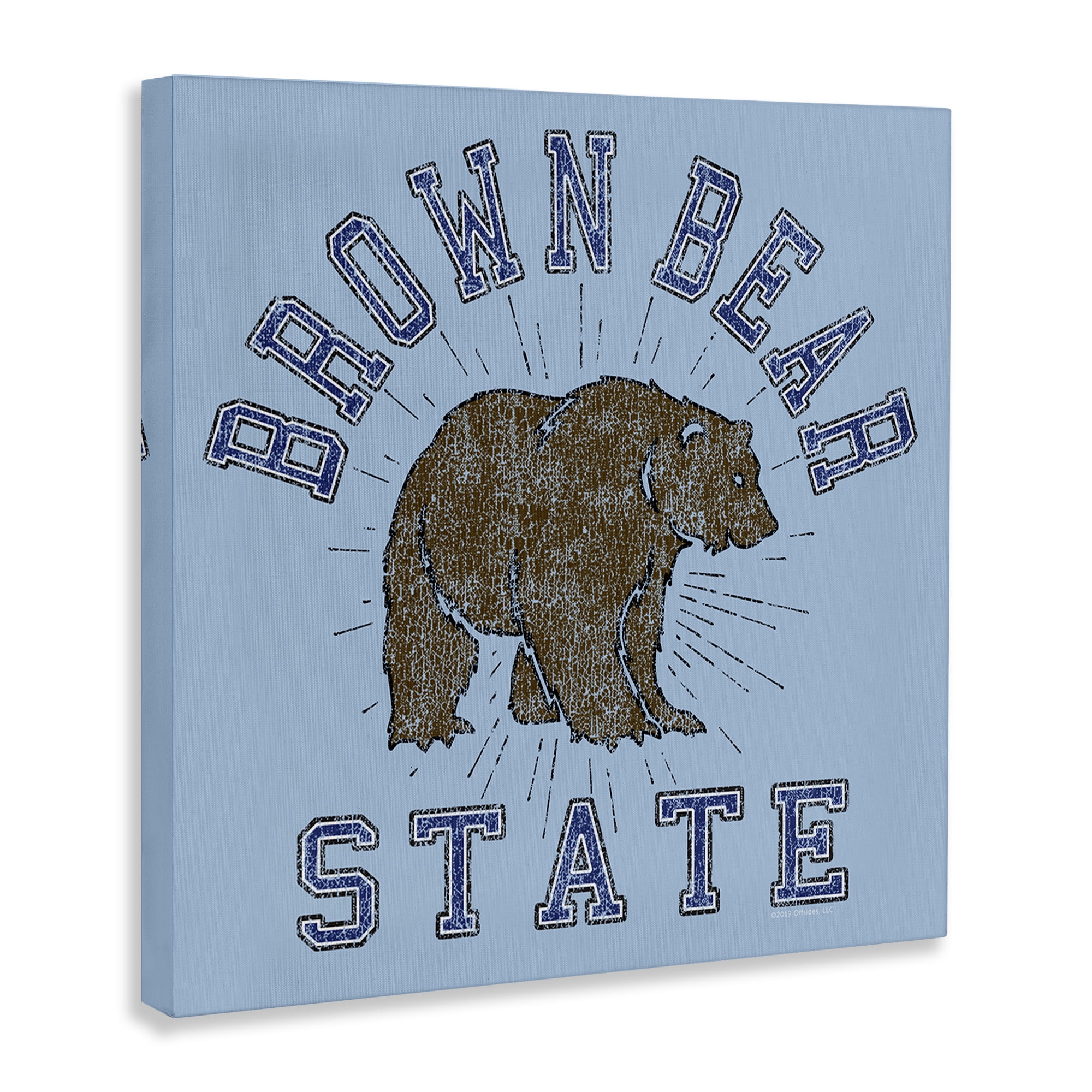 Stupell Industries Brown Bear Varsity State Novelty & Humor Painting Wrapped Canvas Art Print Wall Art, 24 x 24