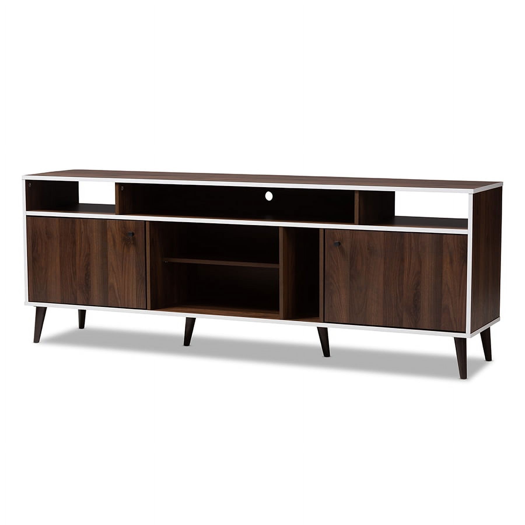 Baxton Studio Marion Mid-Century Modern Brown and White Finished TV Stand - image 2 of 7
