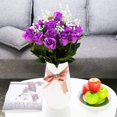 thumbnail image 5 of Artificial Flowers Silk Roses Real Touch Bridal Wedding Bouquet for Home Garden Party Floral Decor 10 Pcs (Blooming Rose - Gradient Burgundy Red), 5 of 5