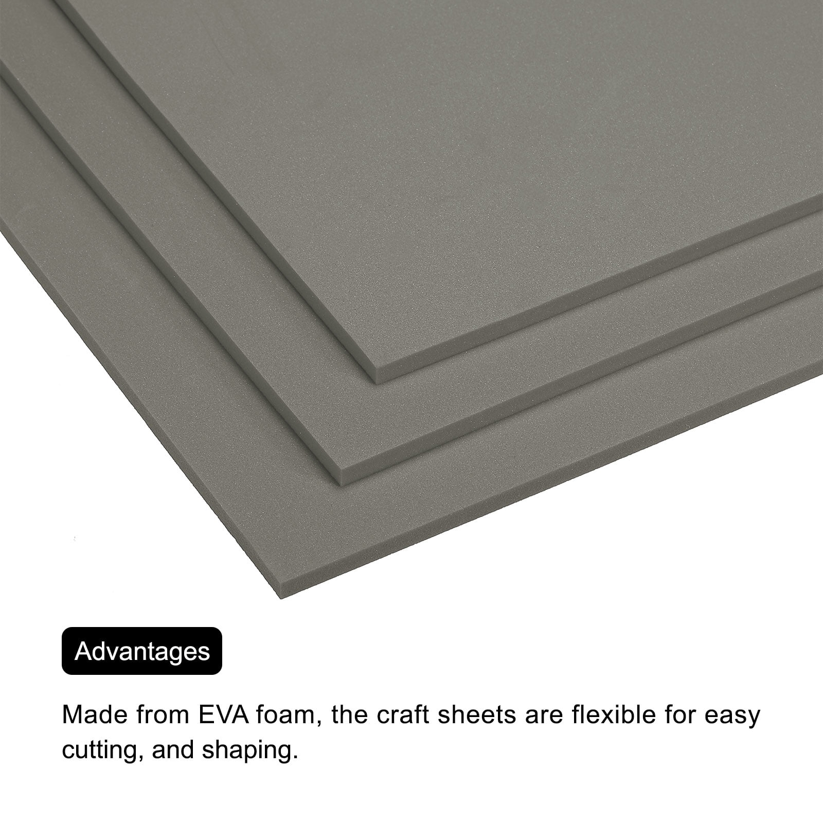 EVA Foam Sheets Light Grey 9.8 Inch x 9.8 Inch 5mm Thick Crafts Foam Sheets 8Pcs