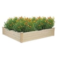 thumbnail image 3 of 48x48x10in Outdoor Wooden Raised Garden Bed Planter for Vegetables, Grass, Lawn, Yard - Natural, 3 of 9
