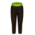 thumbnail image 5 of Women Capris for Summer New Pockets Color Block Capris Leggings Women Stretchy Leggings Quick Dry Yoga Capris High Waist Cropped Trousers Gym Clothes for Woman Green XXL, 5 of 7