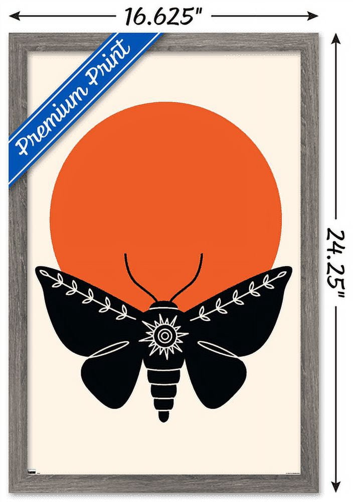 Ink Moth Wall Poster, 14.725" x 22.375", Framed