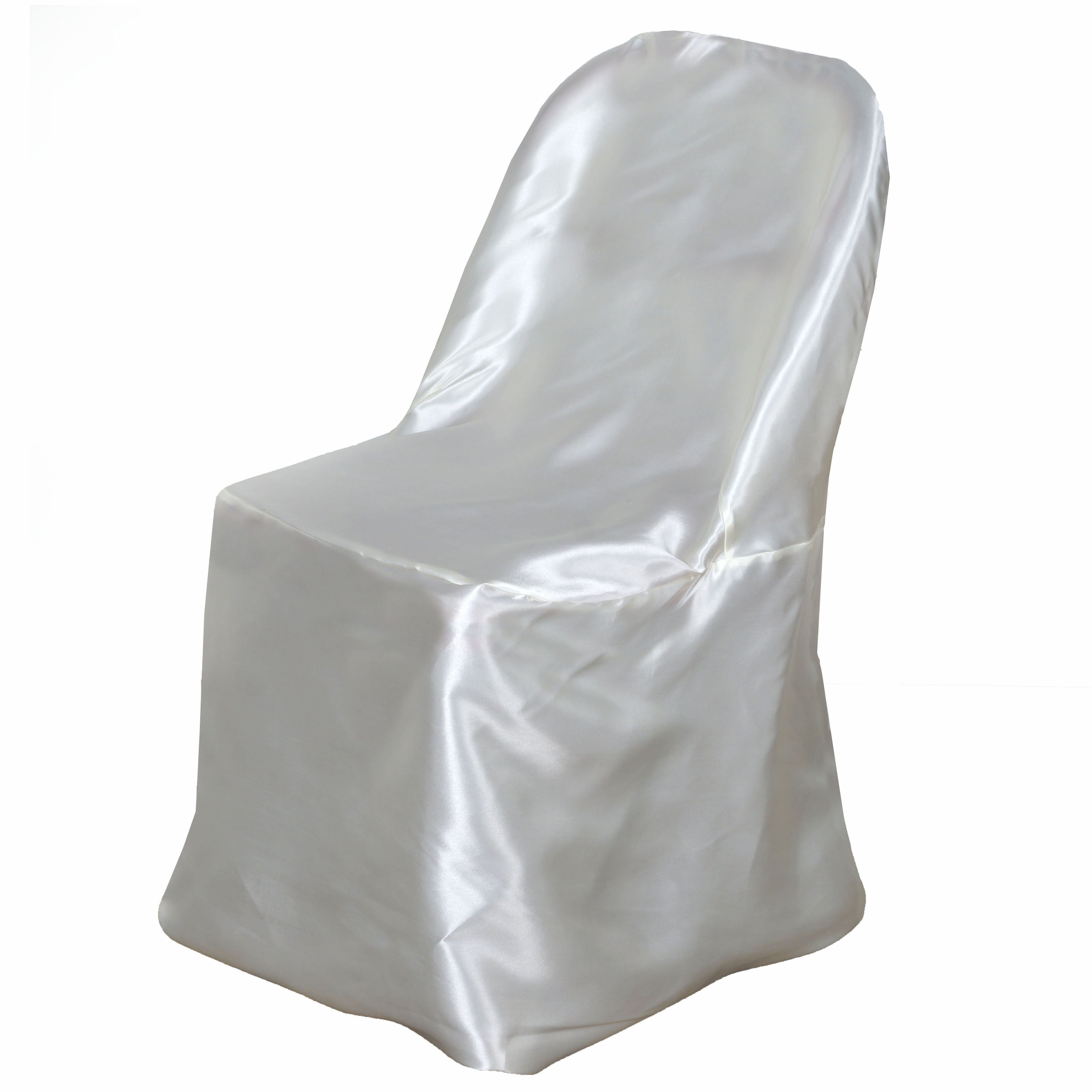 Efavormart 10PCS Ivory Shinny Satin Folding Chair Covers Dinning Event