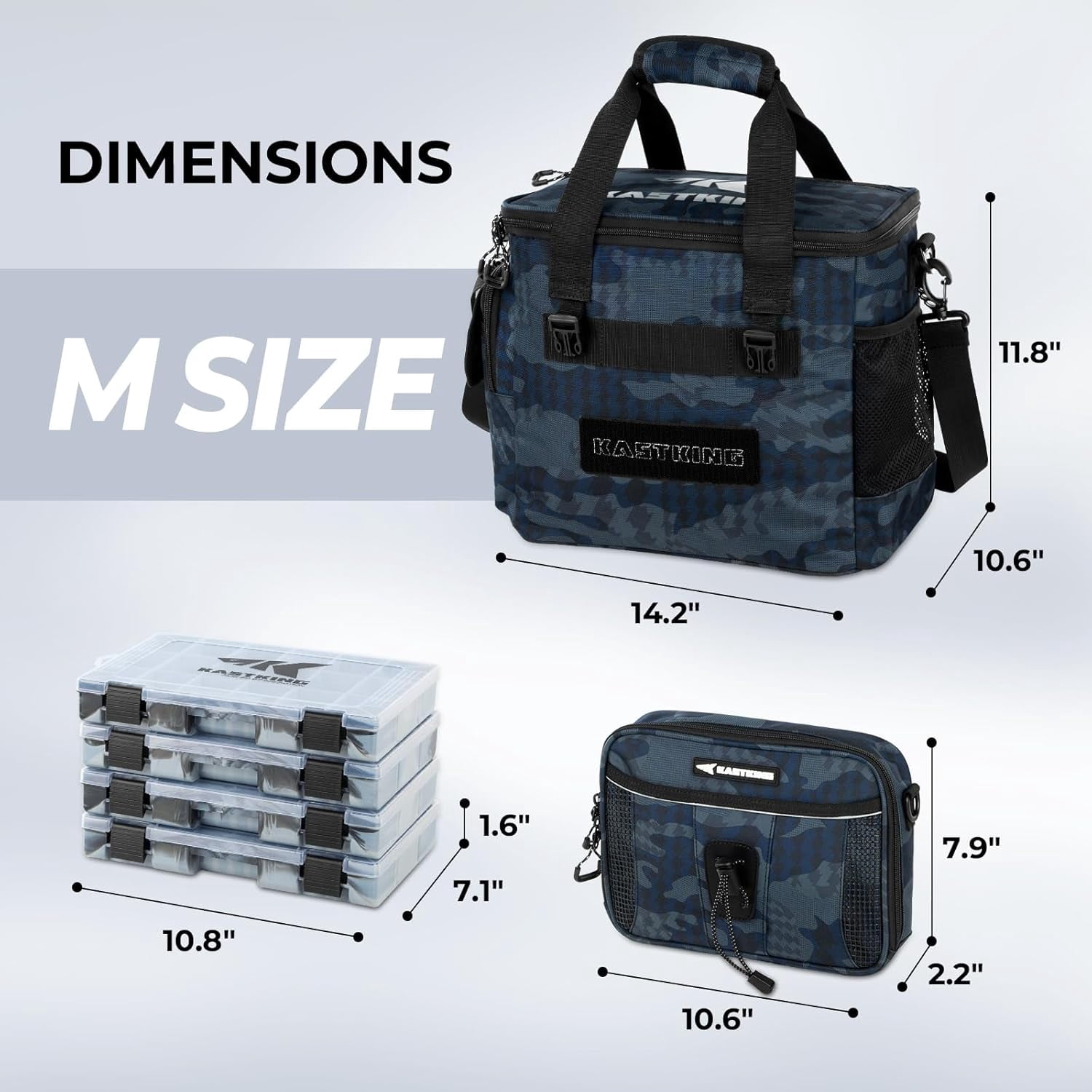 KastKing Fishing Tackle Bag With 4 Tackle Boxes & Removable Bait Binder, Water-Resistant Tackle Storage- BaitSpace