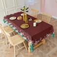 thumbnail image 4 of Meery Christmas Rectangle Tableclothes Christmas Snow Lace Table Cloth 60x102inch Polyester Washable Foldable and Durable Table Covers for Dining Kitchen Parties Weddings and Outdoor Use, 4 of 5