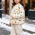 thumbnail image 5 of Nugftut Girls Puffer Jacket Lightweight Graphic Print Warm Outerwear Winter Coat Size 4-5, 5 of 8