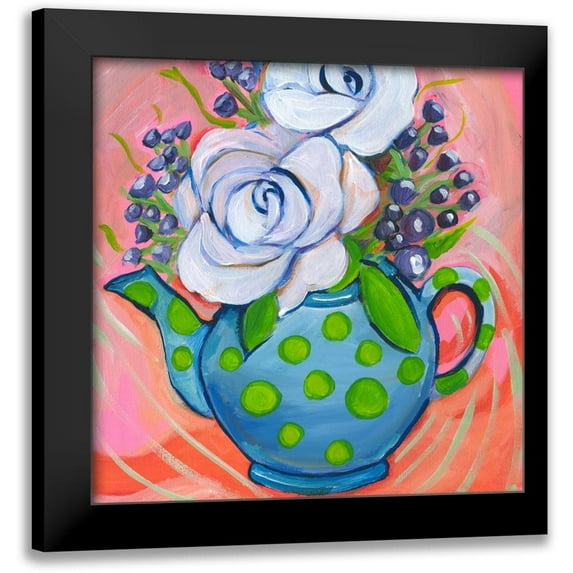 Seay, Anne 12x12 Black Modern Framed Museum Art Print Titled - Flower in pot