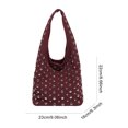 thumbnail image 2 of HUISZJ Stylish Studded Shoulder Bag, rendy Shoulder Bag, Large Capacity Tote Handbag for Women Work Shopping Travel (Red), 2 of 10