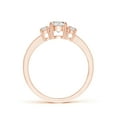thumbnail image 2 of ANGARA Natural Three Stone Diamond Engagement Ring in 14K Rose Gold for Women (Size-5mm| Color-I-J| Clarity-I1-I2) | April Birthstone, Anniversary, Jewelry Gift for Women | Natural Diamond Ring, 2 of 10