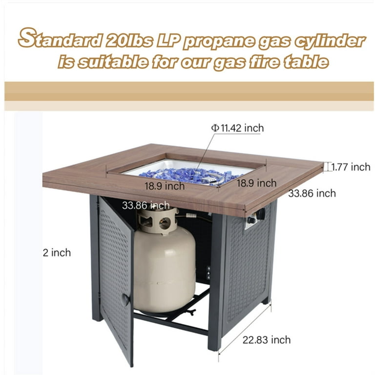 MF Studio Gas Fire Pit Table, 34 MF Studio Gas Fire Pit Table, 34