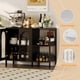 thumbnail image 2 of QinaQin Aparador moderno blanco con puertas de vidrio, cajones, jaladeras metálicas y repisas ajustables, ideal para sala, cocina o comedor, 2 of 8