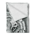 thumbnail image 2 of Sketchy Soft Flannel Fleece Throw Blanket, Hand Drawn Style Image of an Siberian Lion Head Art Print, Cozy Plush for Indoor and Outdoor Use, 70" x 90", Pale Grey White, by Ambesonne, 2 of 5