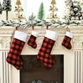 thumbnail image 3 of JANDEL Black White Buffalo Plaid Christmas Stockings, 7.5" Small Plush Rustic Christmas Stocking Personalized for Xmas Burlap Decorations, 3 of 6