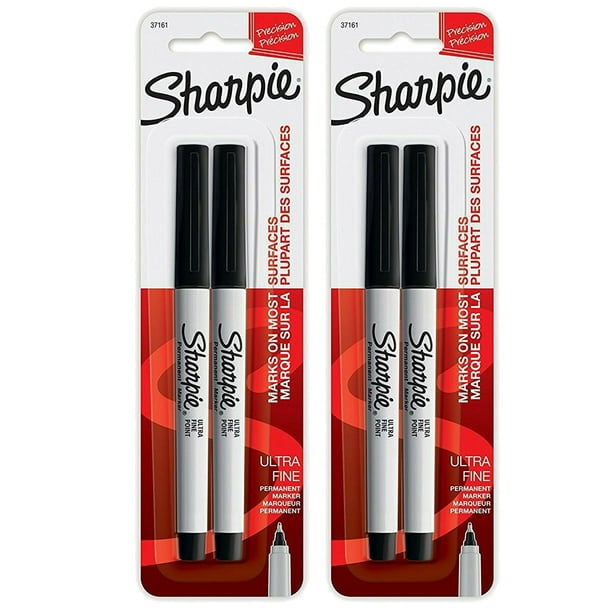 (2 Pack) Sharpie Ultra Fine Point Permanent Markers, 2 Black Markers
