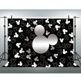 thumbnail image 1 of EOALOR EOA 7 (W) x5 (H) FT Patrón de ratón de Dibujos Animados Plata Negro Dorado Fondo de fotografía Elegante Fondo de Fiesta de cumpleaños para niños Banner de Baby Shower para niños Accesorios de E, 1 of 1