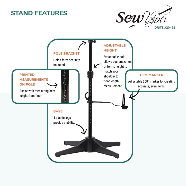 Dritz Sew You Adjustable Dressform, Medium - Body Mannequin & Tailor Stand  - Walmart.com