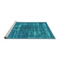 thumbnail image 2 of Ahgly Company Machine Washable Indoor Square Oriental Turquoise Blue Industrial Area Rugs, 4' Square, 2 of 4