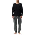 thumbnail image 1 of Dnzceghtig Conjunto de pijama de algodón para hombre con rayas jaspeadas y parte superior e inferior, 1 of 4