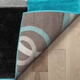 thumbnail image 4 of Well Woven Echo Shapes & Circles Blue & Brown Modern Geometric Comfy Casual Hand Carved Runner Rug 2x7 (2' x 7') Easy Clean Stain Fade Resistant Abstract Contemporary Thick Soft Plush Living Room Rug, 4 of 6