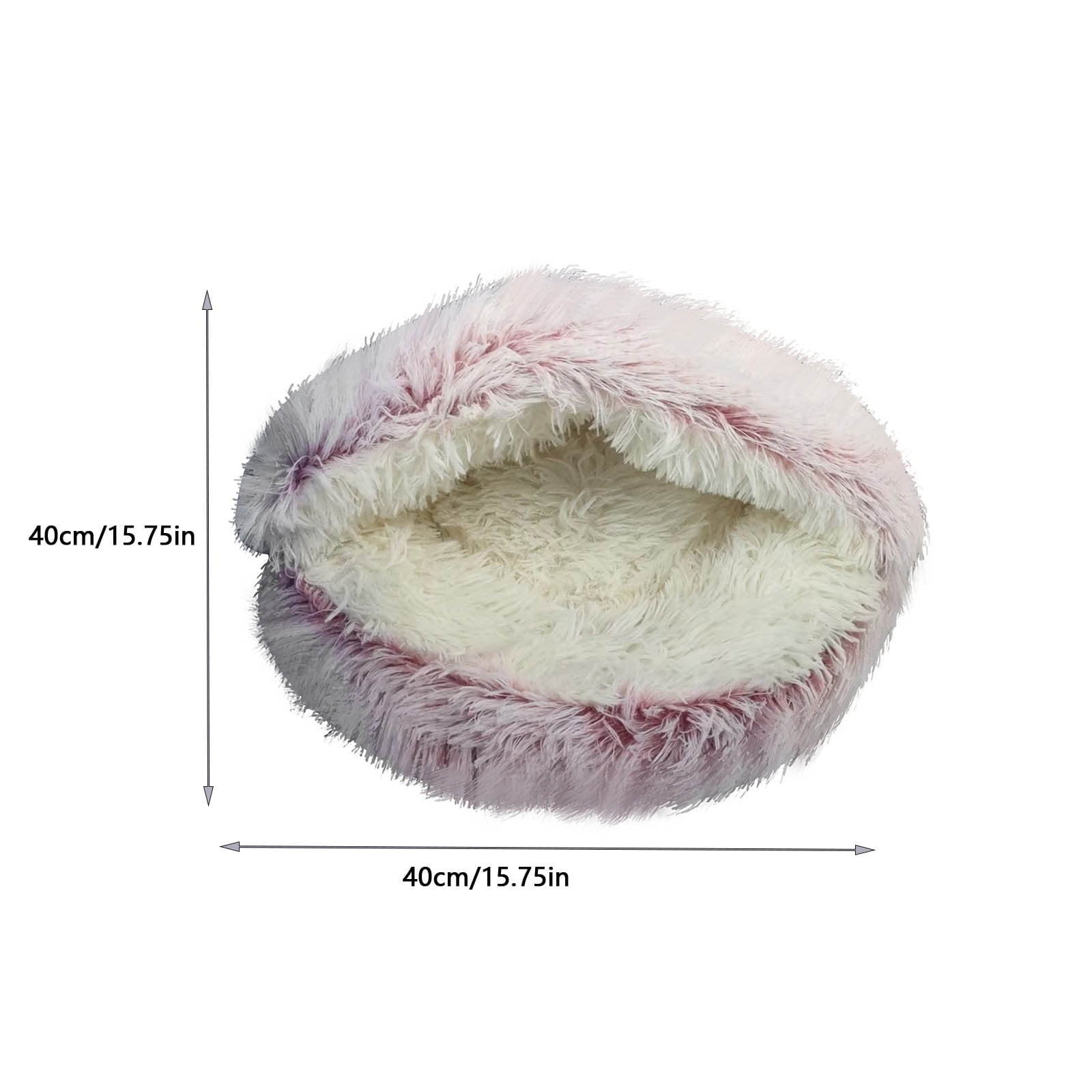 Round Soft Plush Fluffy Dog Bed - 15.75 Inch Small Dog Cave Bed Cat Bed, Pet Bed, Pet Sleeping Bed for Small Dogs & Cats, Washable Pet House Cave Bed for Indoor Kitty & Puppy