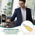 thumbnail image 4 of Uxcell Leather Key Fob Keys Cover RFID Key Fob Protector - Durable and Versatile Yellow 1, 4 of 7